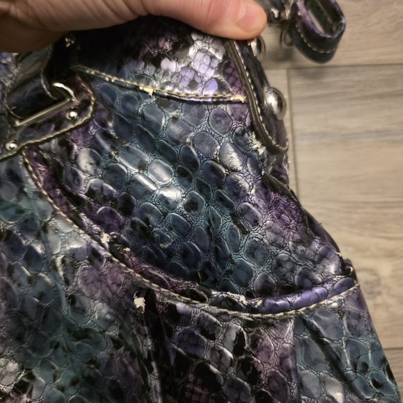 Vtg Y2K Kathy Van Zeeland Multicolor Hobo Bag with Heart Accent - Picture 10 of 12